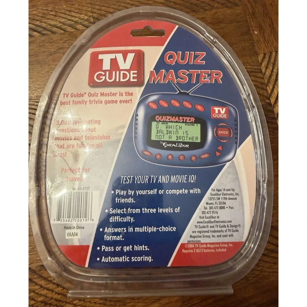 TV Guide Quiz Master Electronic Handheld Game - Excalibur - 2004 - New In Pkg